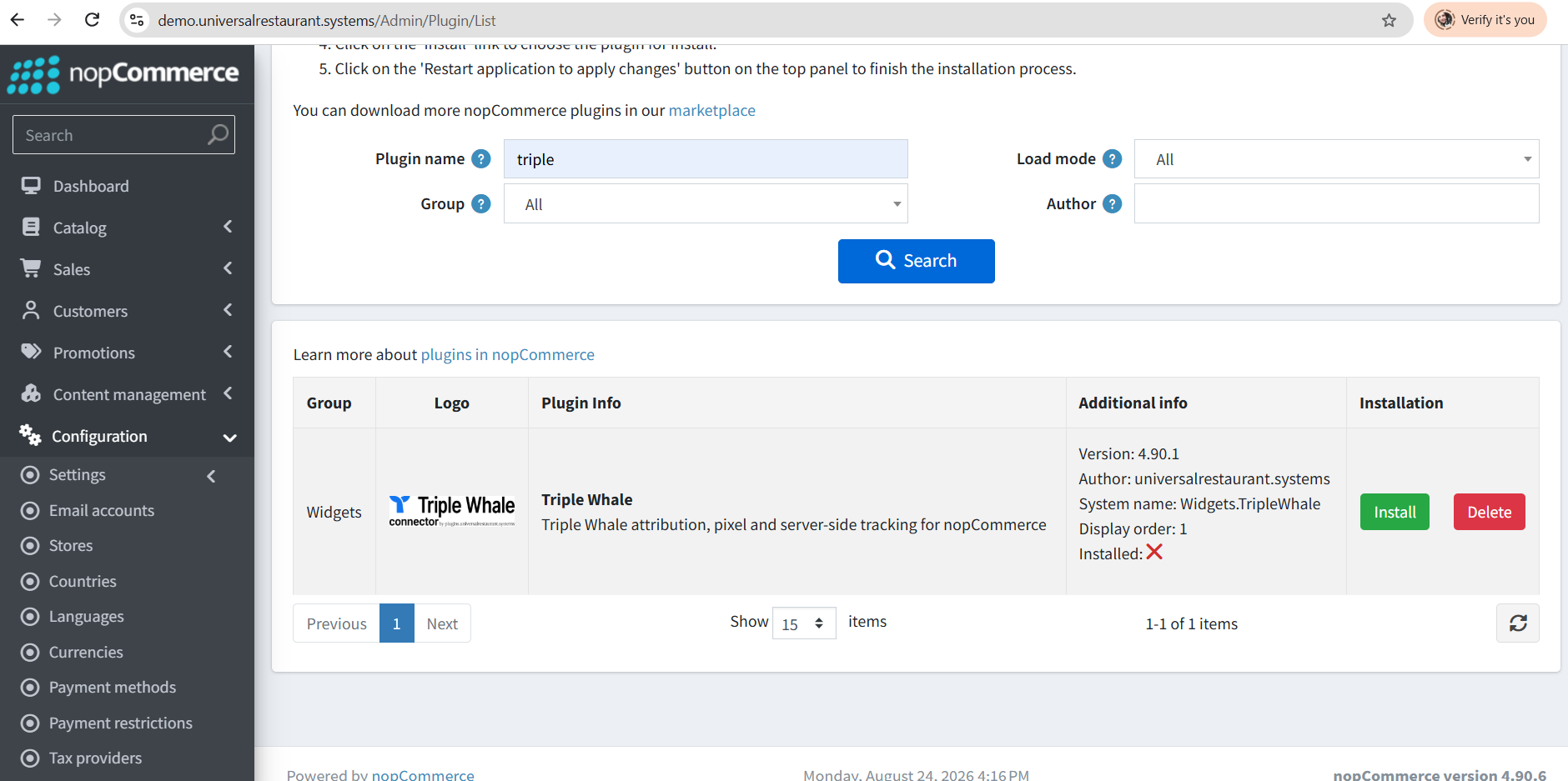 Install the plugin