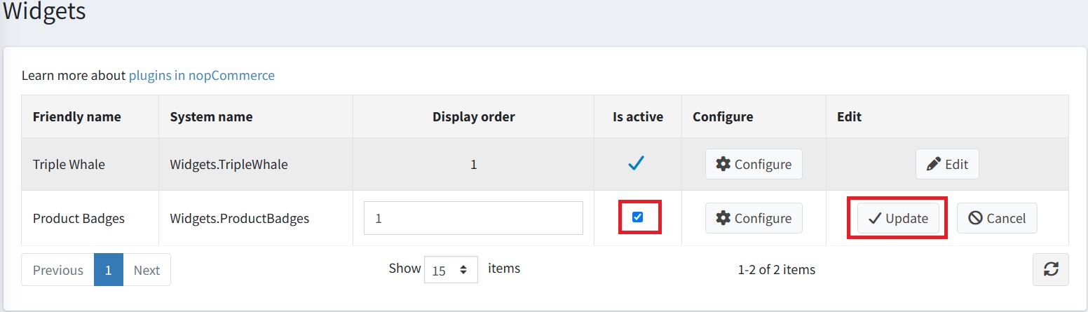 Activate the Product Badges plugin (step 2)