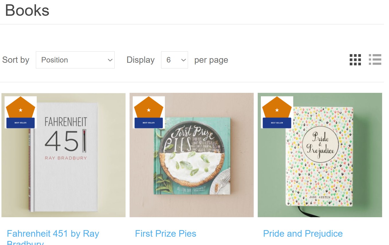 Category badge on products